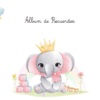 Album de bebe personalizado elefante portada recuerdos fotos