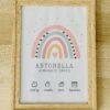 cuadro de nacimiento de bebe femenino arcoiris personalizado regalo