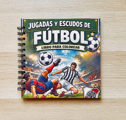 Libro para colorear futbol 18x18cm laminado tapas duras libro para colorear futbol jugadas y escudos