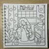 girl-moments-pagina-1 Mujer bañando a perro en el baño, imagen acogedora para colorear.