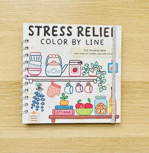 Libro para colorear Stress Relief portada libro para colorear Stress relief color by line portada
